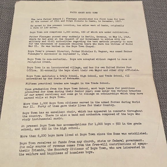 Vintage BOYS TOWN Letter & Map - Picture 6 of 8